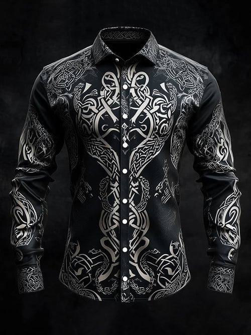 Men's Dark Viking Warrior Print Shirt