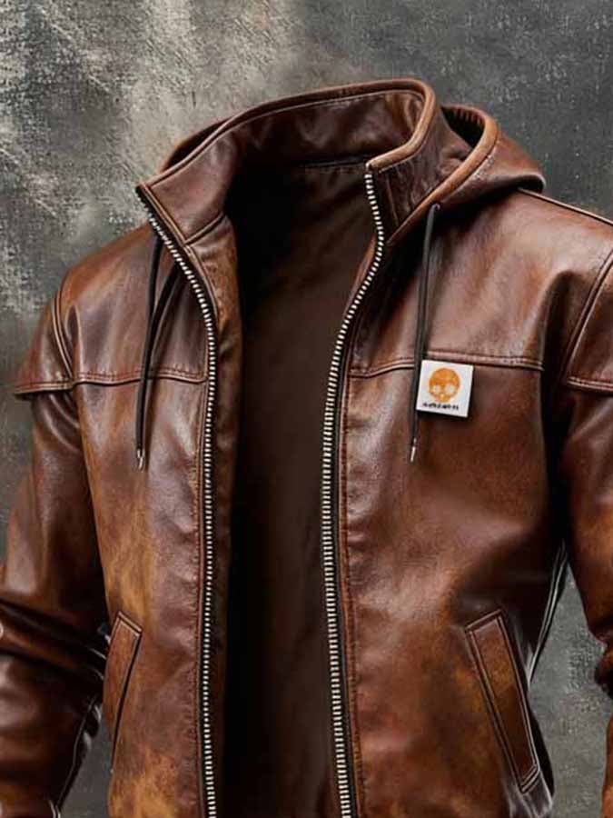 Men's Vintage Leather Outdoor Jacket
