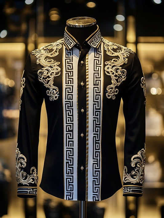 Men's Satin Luxe Long Sleeve Button Down Shirt