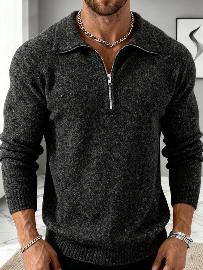 Men's Solid Color Sweater