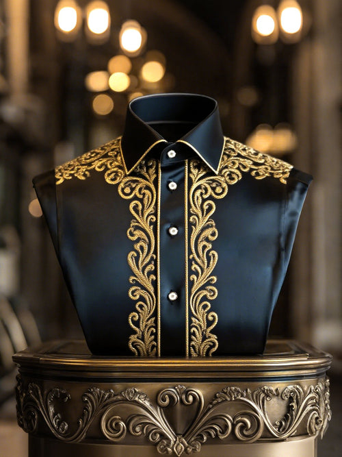 Men's Satin Luxury Business Striped Short Sleeve Button Shirt