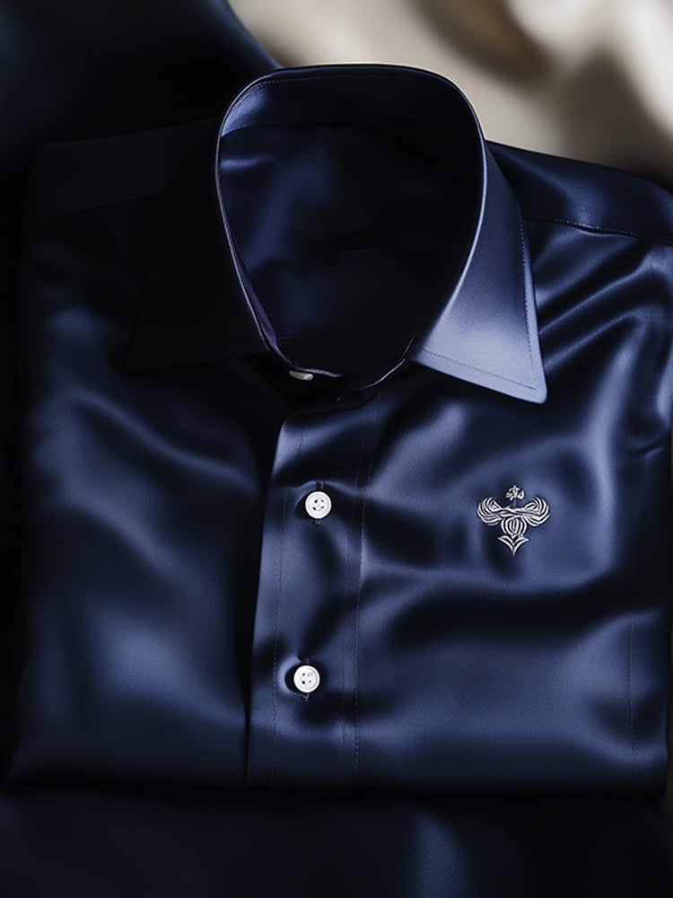 Men's Business Casual Logo Lapel Short Sleeve Shirt