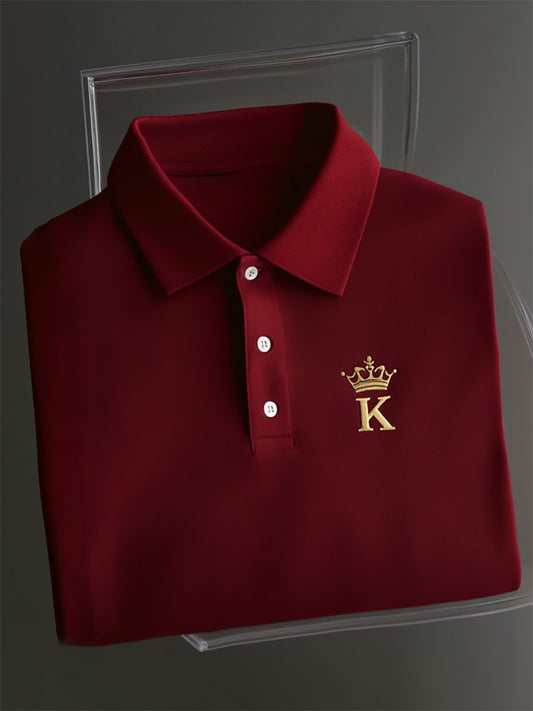 Men's Business Casual Button Short Sleeve Polo Shirt