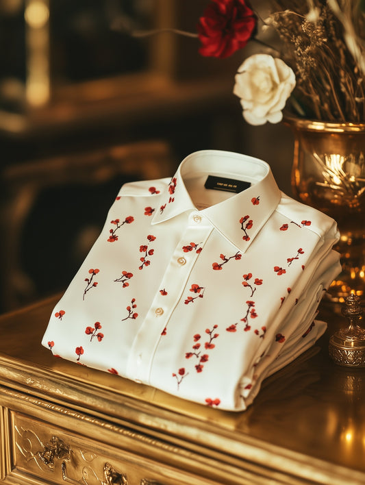 Men's Floral Short Sleeve Button-Down Shirt