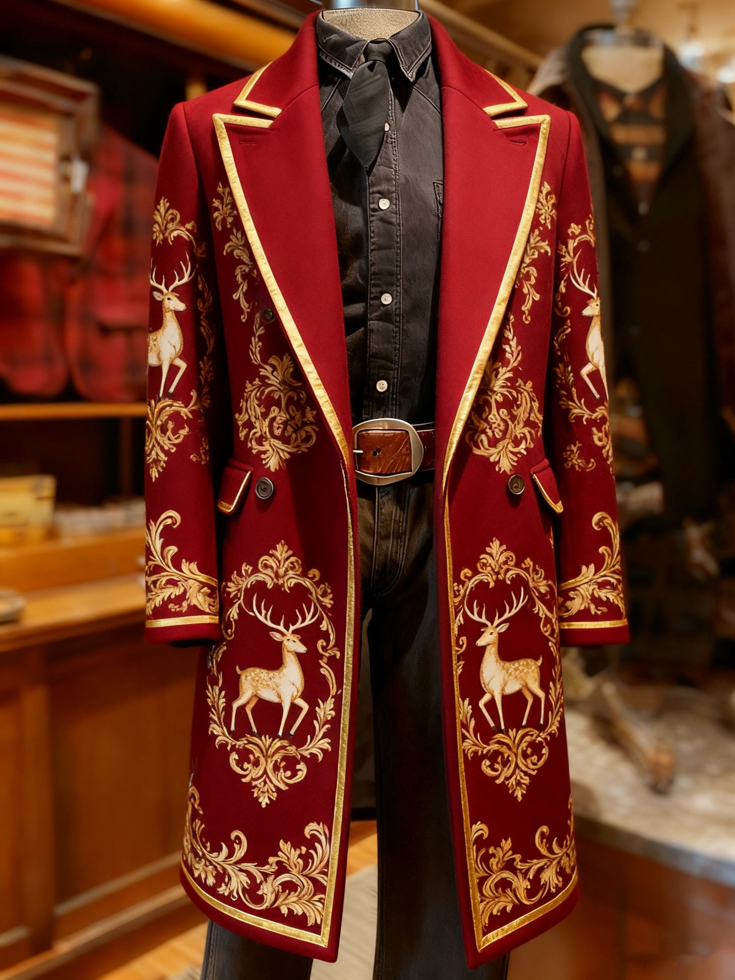 Men's Vintage Christmas Party Casual Wool Coat