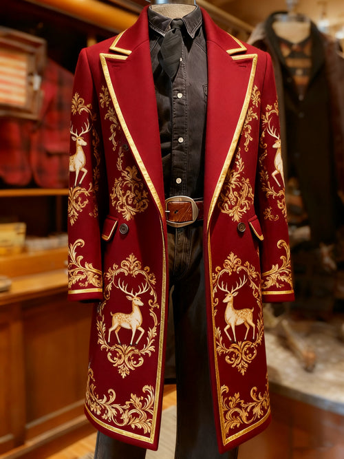 Men's Vintage Christmas Party Casual Wool Coat