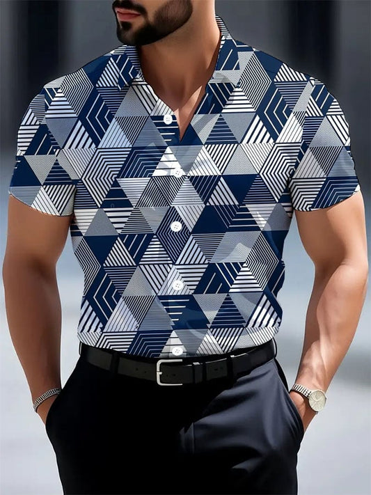 Men's Casual Business Geometric Shirt