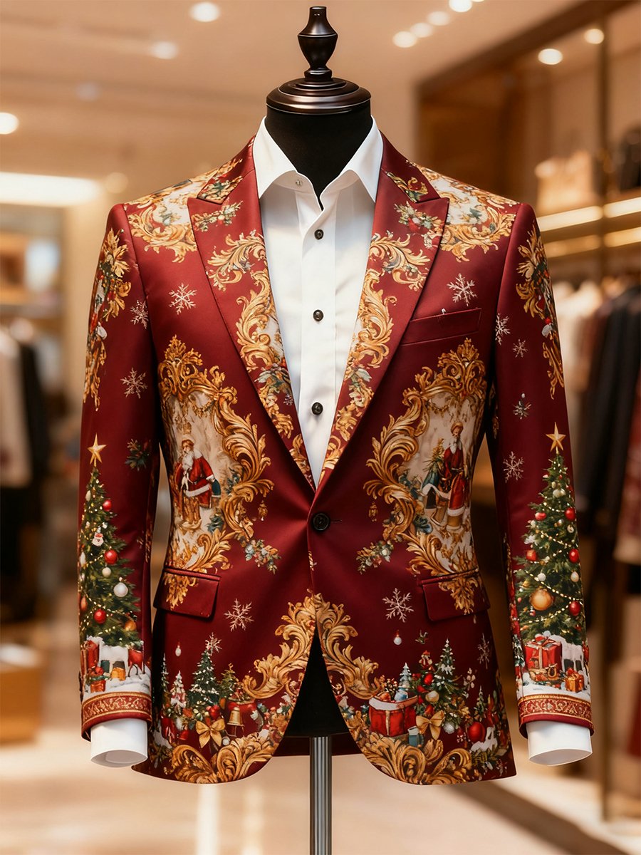 Men's Business Casual Christmas Suit Outerwear