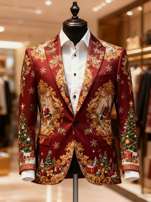 Men's Business Casual Christmas Suit Outerwear
