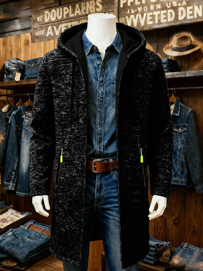 Men's Fashion Heathered Thin Fleece Knitted Cardigan Jacket