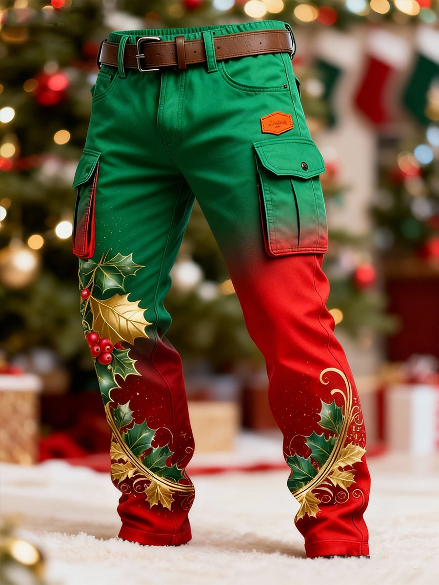 Men's Christmas Holly Trousers