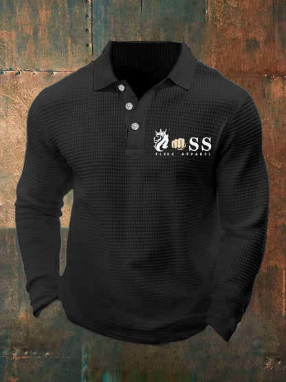 Fashionable Casual Men's Business Style Waffle Polo