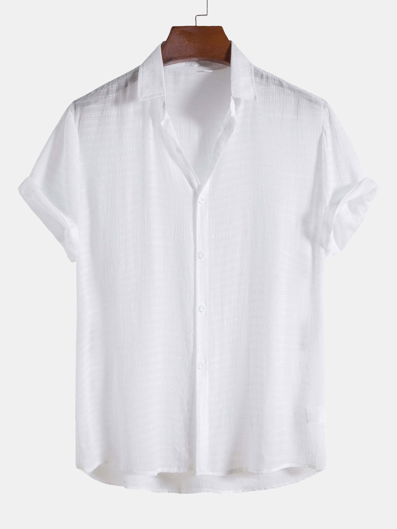 Textured Fabric Short Sleeve Shirt