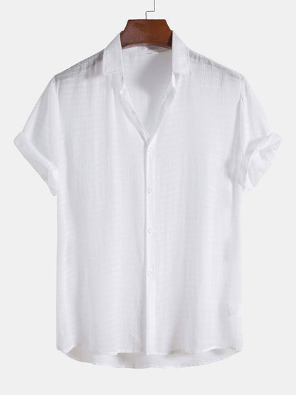 Textured Fabric Short Sleeve Shirt