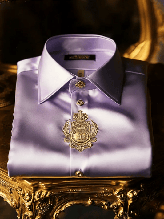 Men's Satin Luxe Long Sleeve Button Down Shirt