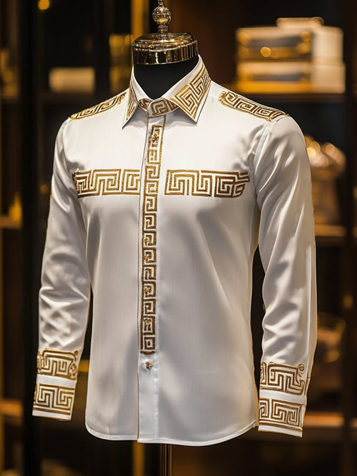 Men's Satin Luxe Long Sleeve Button Down Shirt