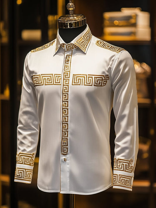 Men's Satin Luxe Long Sleeve Button Down Shirt