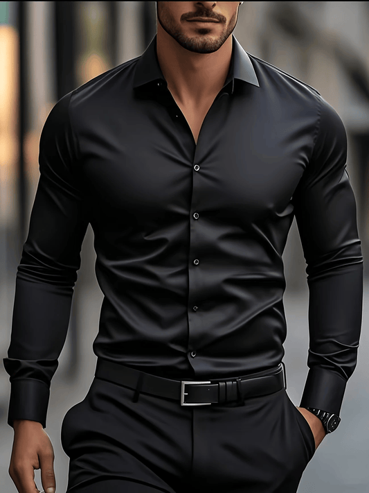 Men's Street Style Business Casual Printed Long Sleeve Shirt