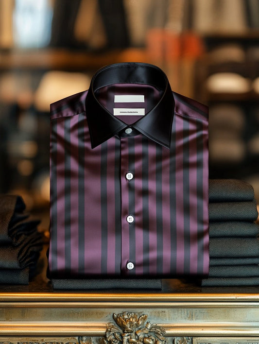 Men's Luxury Silk Business Classic Long Sleeve Shirt