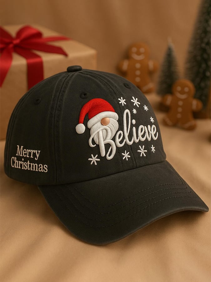 Unisex Vintage Christmas Art Design Print Hat