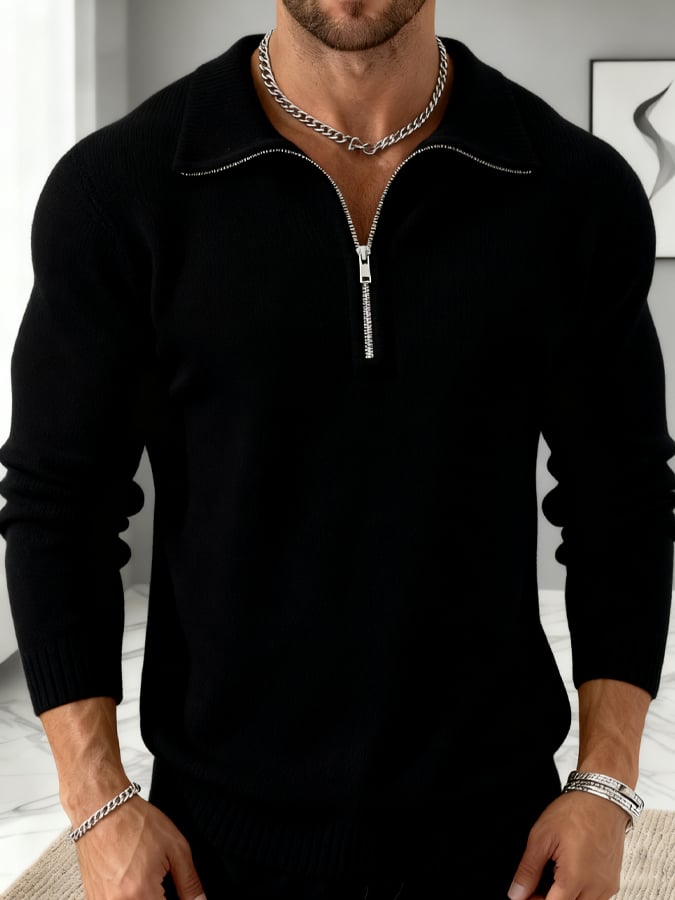 Men's Solid Color Sweater