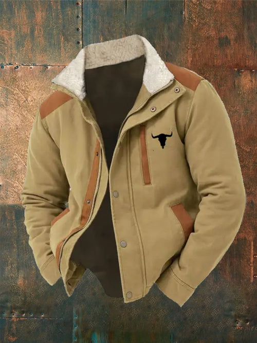 Men'S Wenter Print Long Sleeve Casual Coat