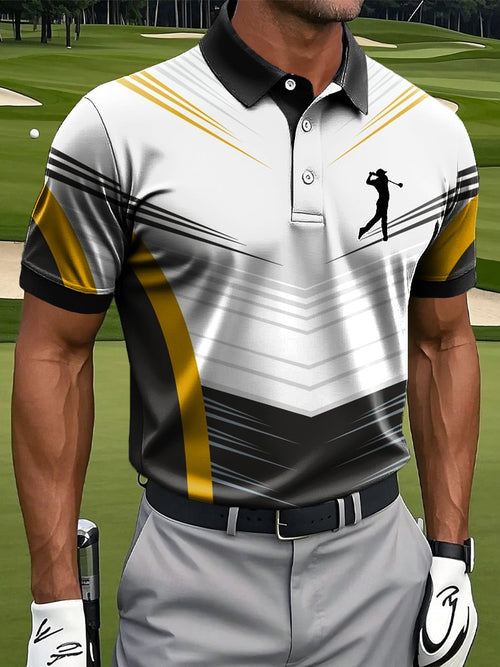 Men's Casual Contrast Color Polo Shirt