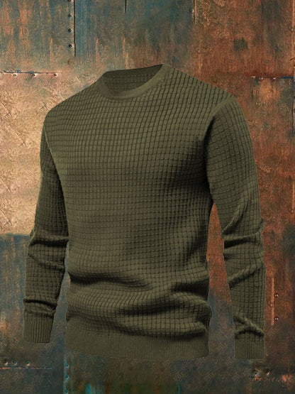 Men'S Retro Square Round Neck Sweatshirt