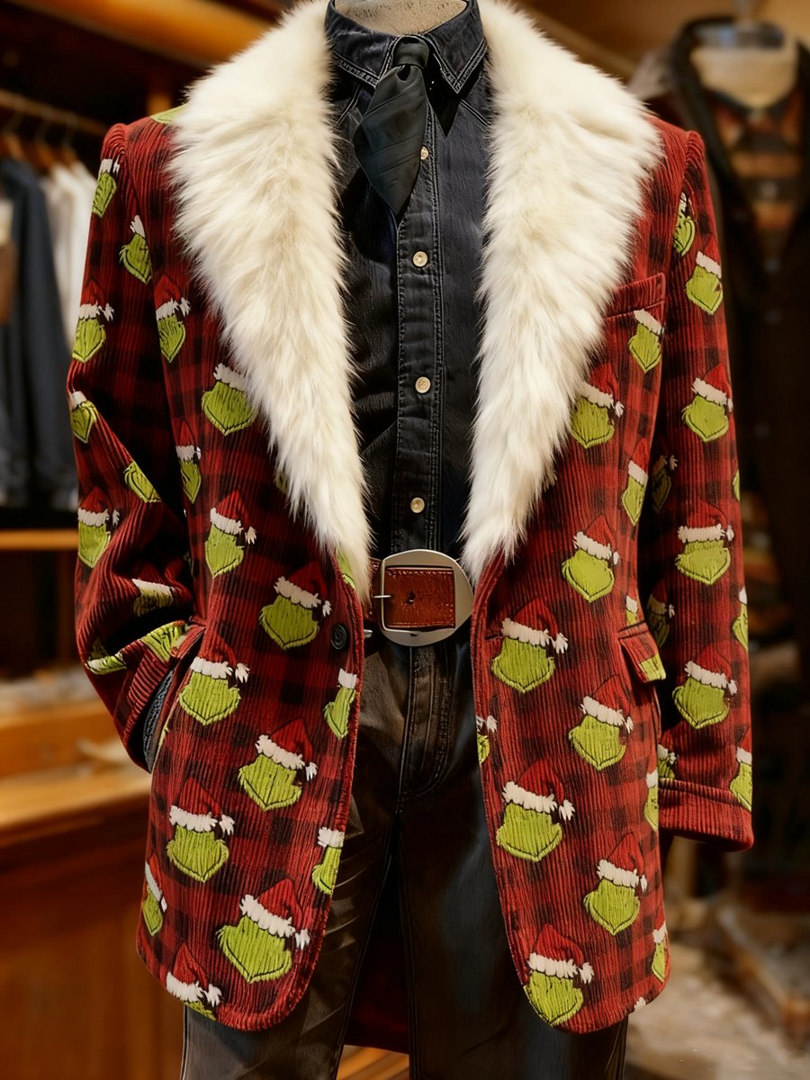 Men's Christmas Corduroy Suit Jacket