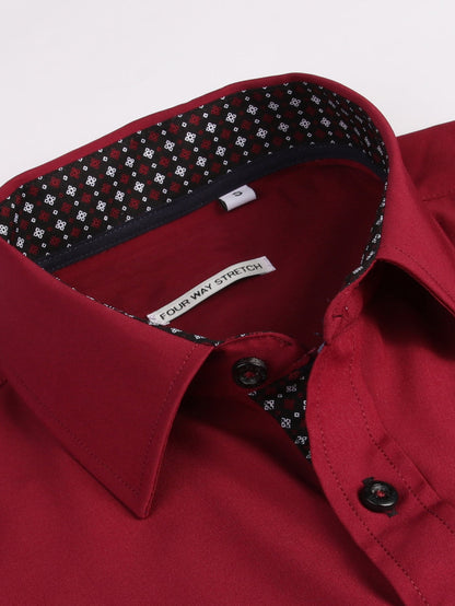 Long Sleeve Contrast Dress Shirt