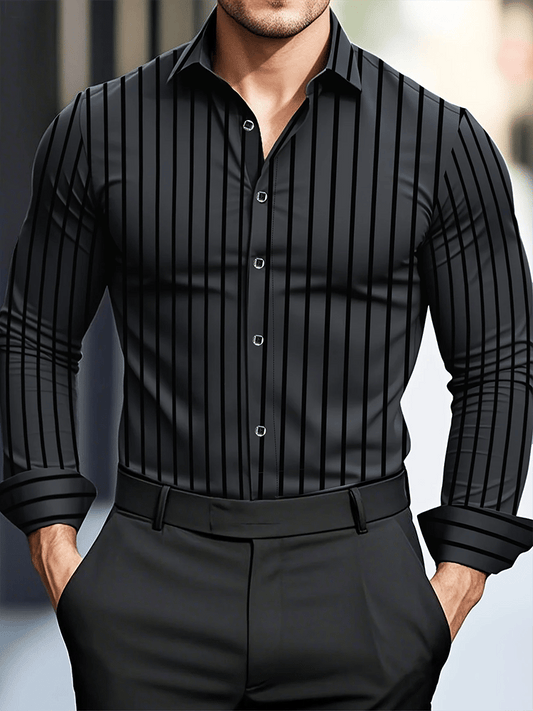 Men's Street Style Business Casual Printed Long Sleeve Shirt