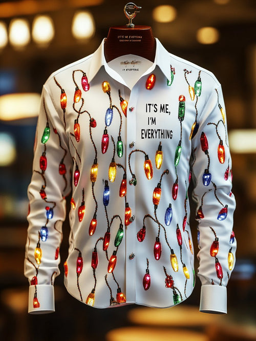 Men's Christmas "IT'S ME, I'M EVERYTHING" Print Long Sleeve Shirt