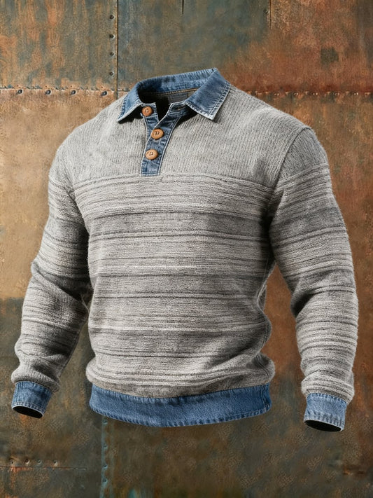 Men's textured paneled knit top