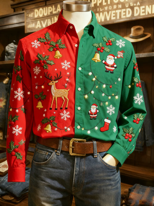 Men's Casual Christmas Long Sleeve Shirt