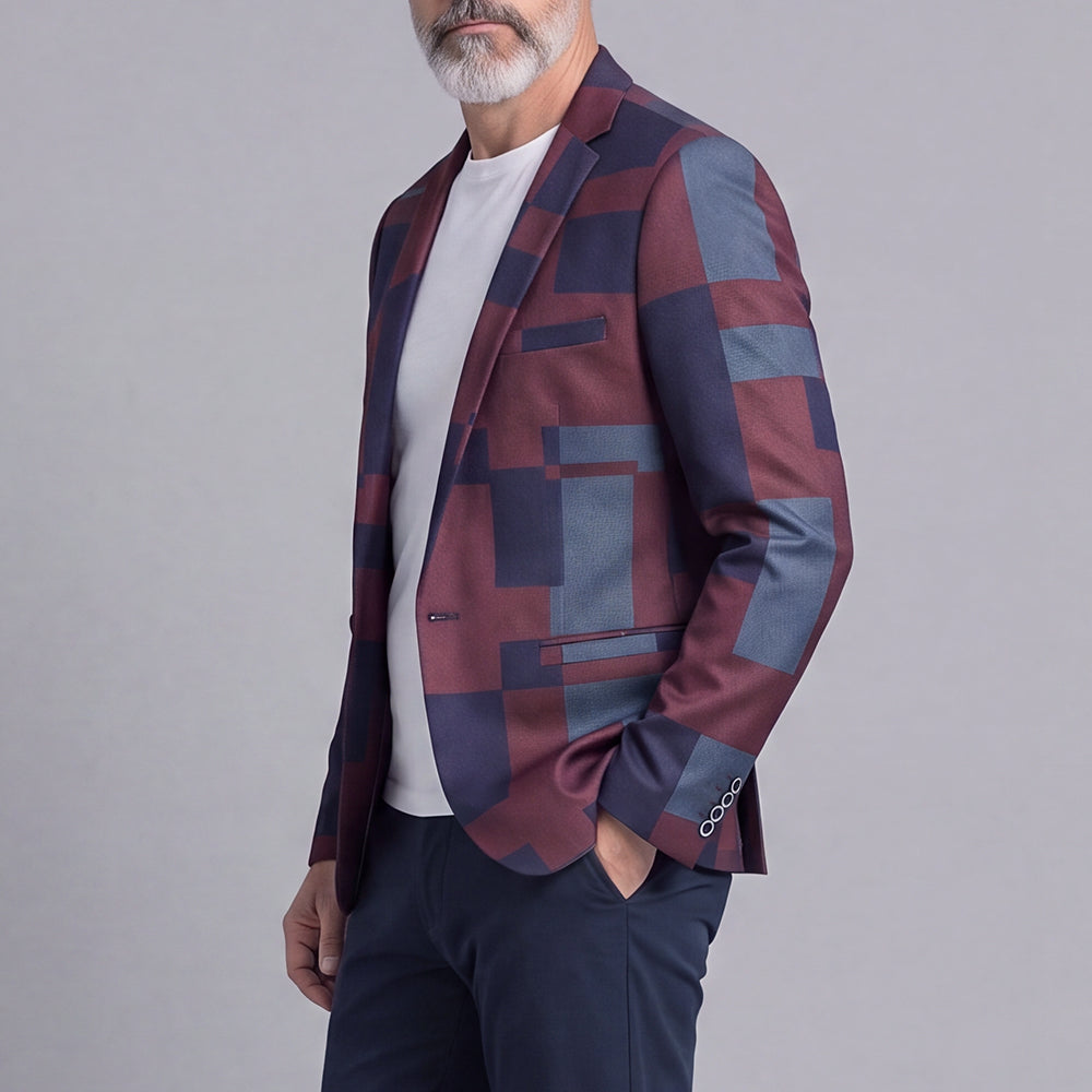 Men's Casual Jacquard Slim-Fit Suit