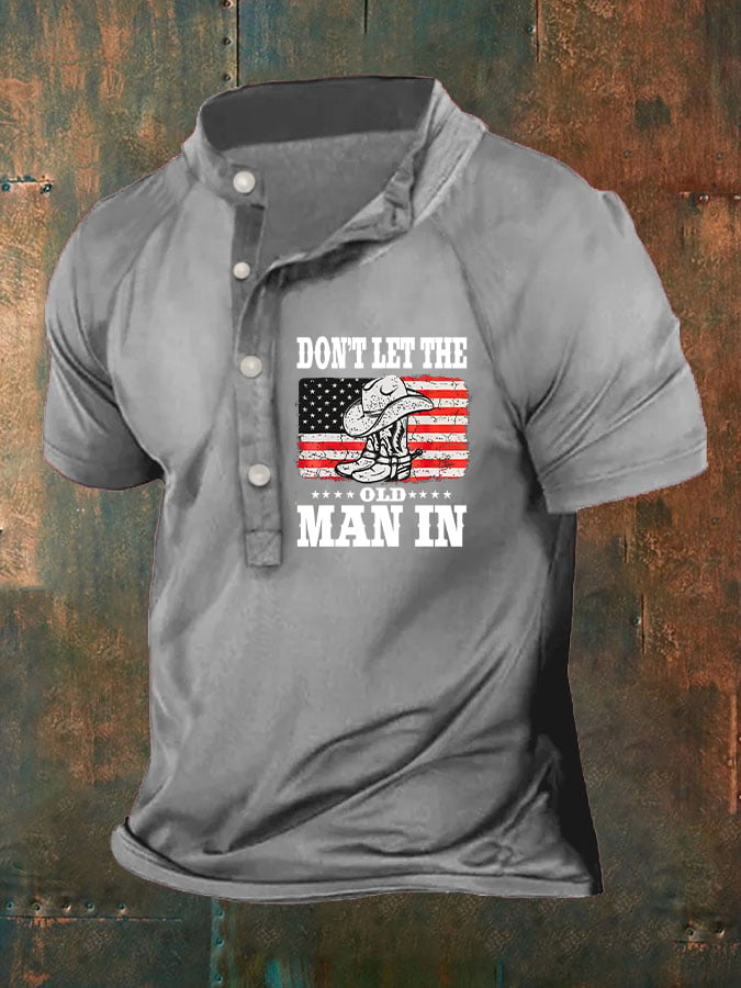 Men's Don't Let The Old Man In Country Music American Flag Print Polo
