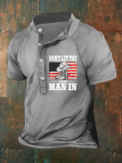 Men's Don't Let The Old Man In Country Music American Flag Print Polo