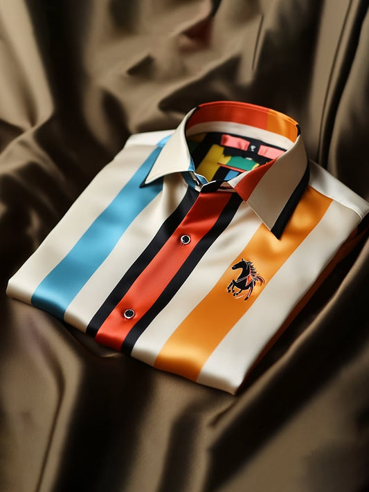 Men's Satin Luxe Long Sleeve Button Down Shirt