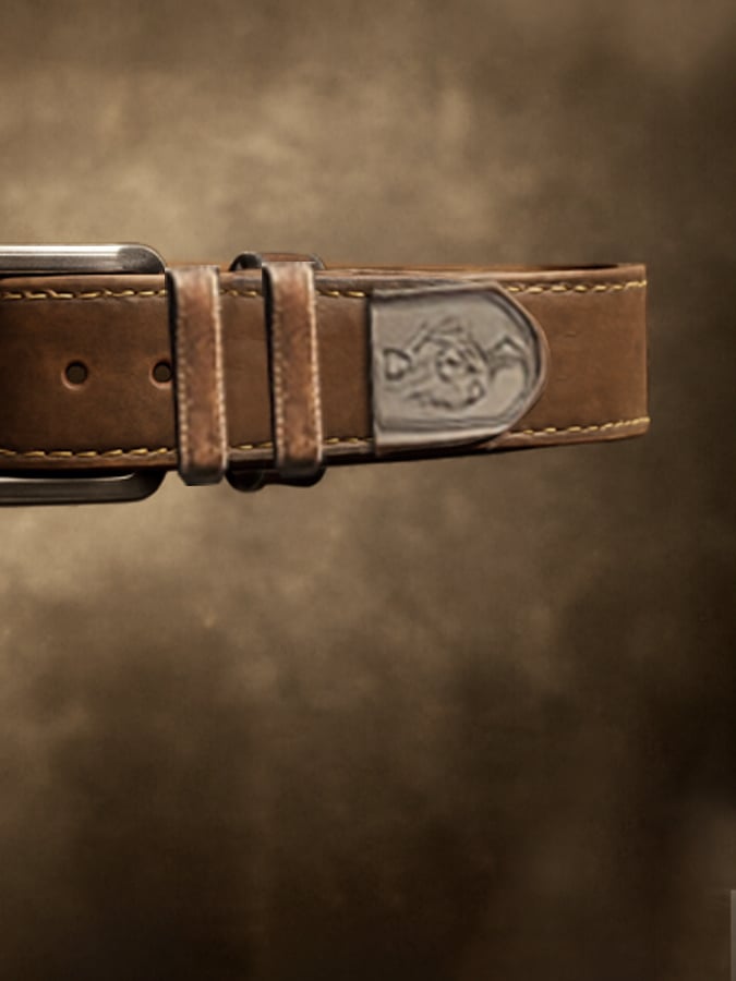 Men's Vintage Outdoor Distressed Leather Belt