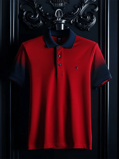 Men's Business Casual Logo Button Short Sleeve Polo Shirt