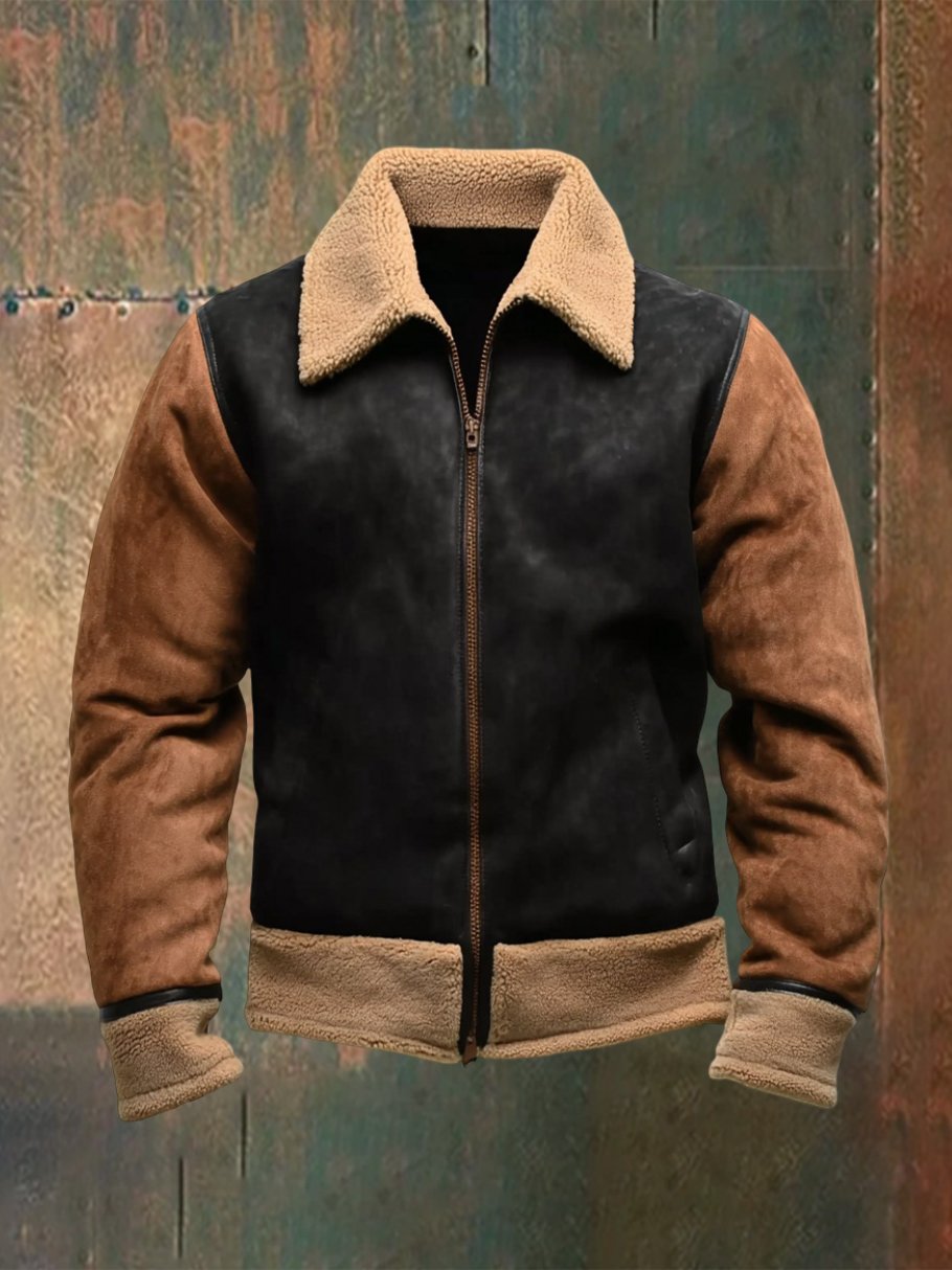 Men's Retro Brown Casual Long Sleeve Jacket