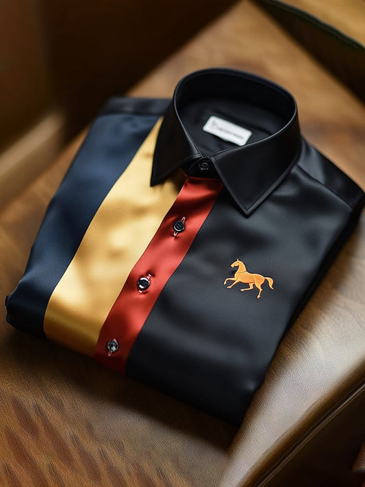 Men's Satin Luxe Long Sleeve Button Down Shirt