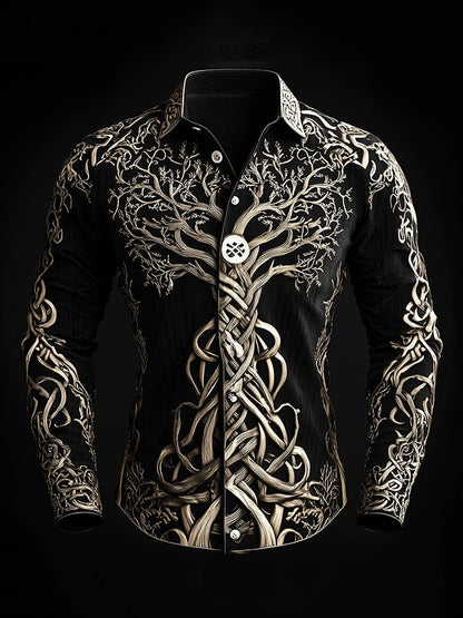 Men's Dark Viking Warrior Print Shirt