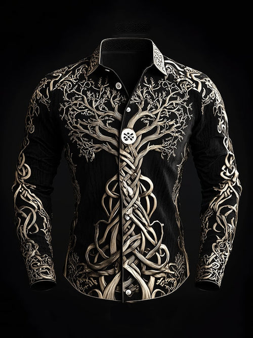 Men's Dark Viking Warrior Print Shirt
