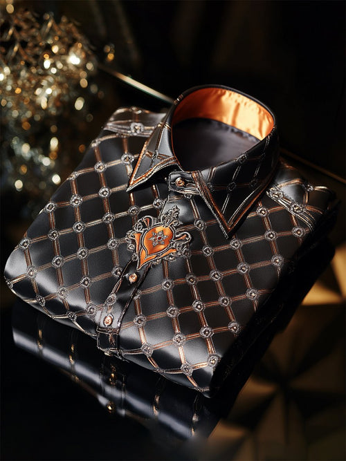Men's Satin Luxe Long Sleeve Button Down Shirt