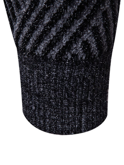 Men's Fashionable Patterned Pullover Long-Sleeved Sweater