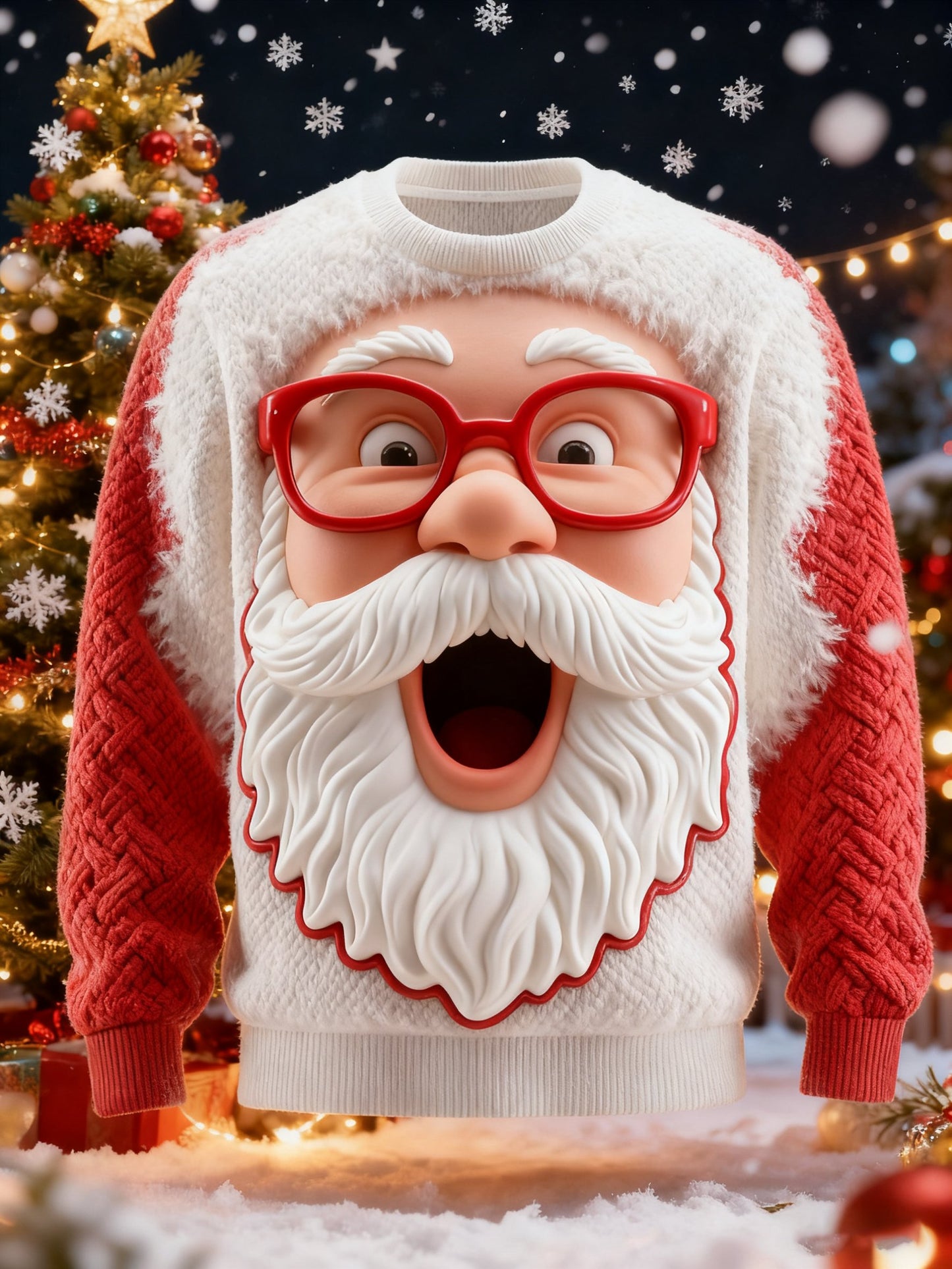 Men's Santa Claus Print Ugly Christmas Sweater