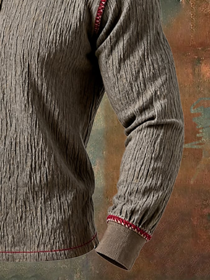 Men's Vintage Colorblock Comfort Henley T-Shirt