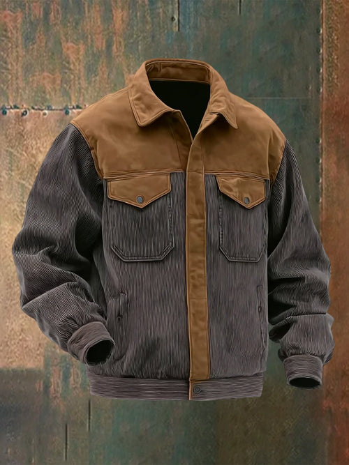 Men's Retro Brown Casual Long Sleeve Jacket