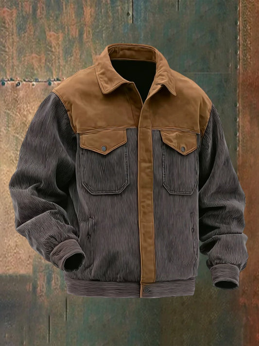 Men's Retro Brown Casual Long Sleeve Jacket